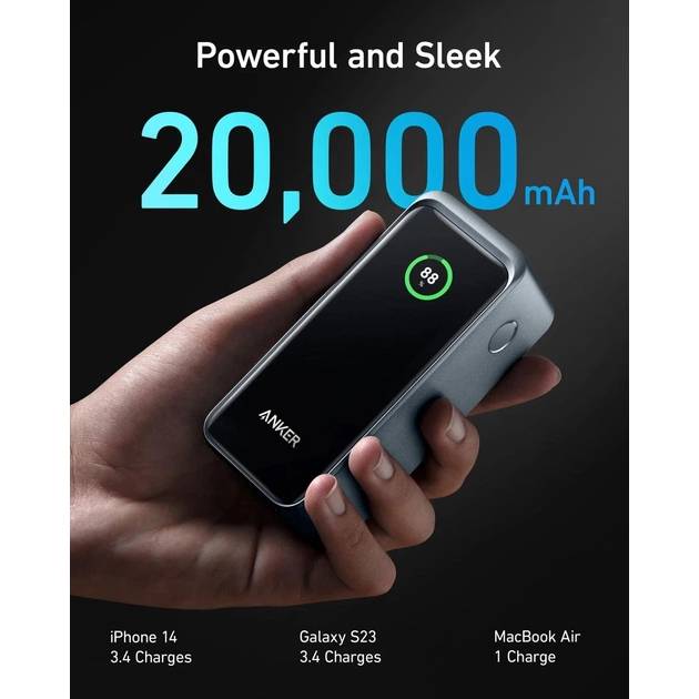 Powerbank ANKER 20000mAh 735 Prime 200W Black (714962) Торговая марка ANKER