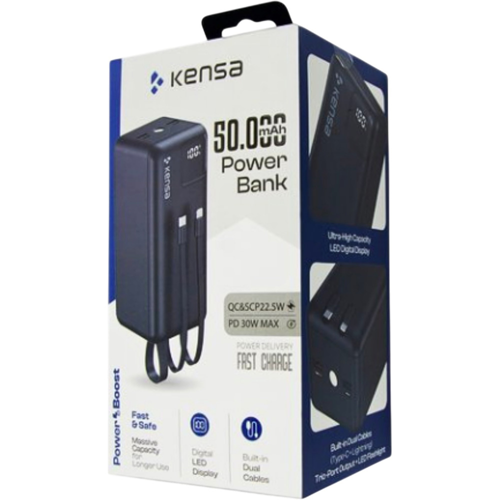 Внешний вид Powerbank KENSA 50000mAh 22.5W Black (714981)