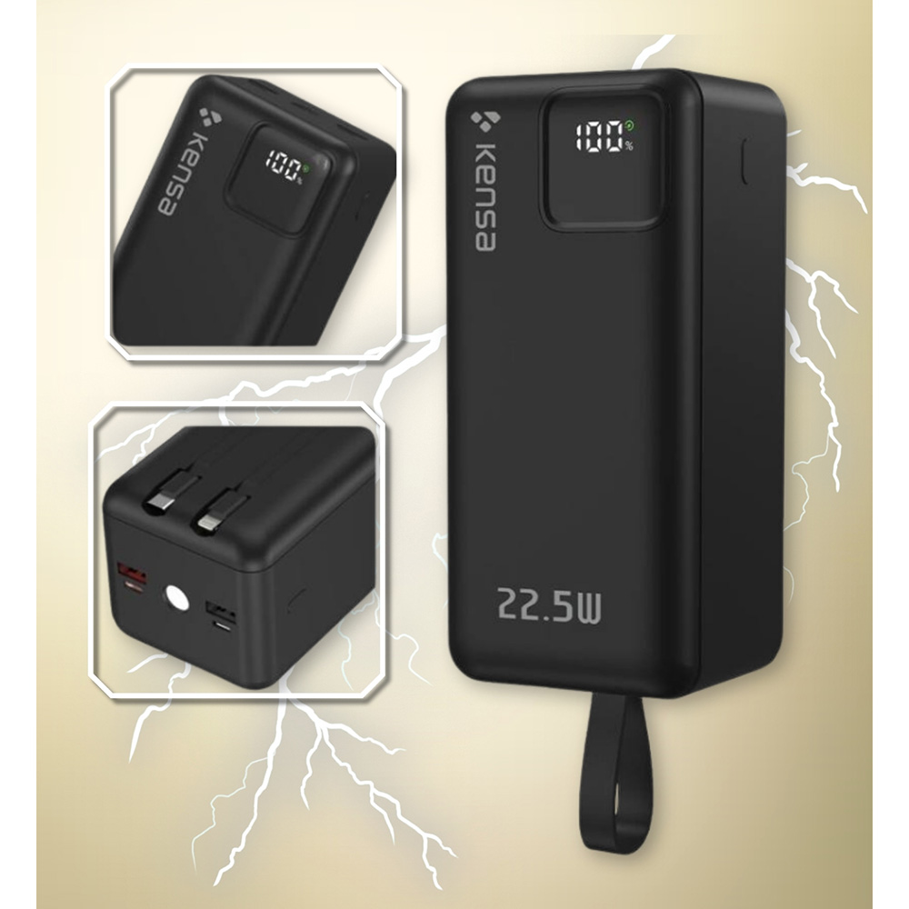 Powerbank KENSA 50000mAh 22.5W Black (714981) Выходные интерфейсы USB