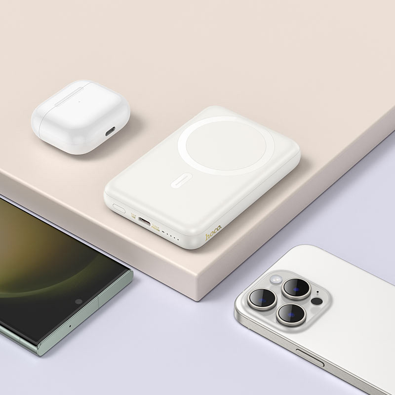 Зовнішній вигляд Powerbank HOCO J141 Grace 10000mAh PD20W Magnetic White (714985)
