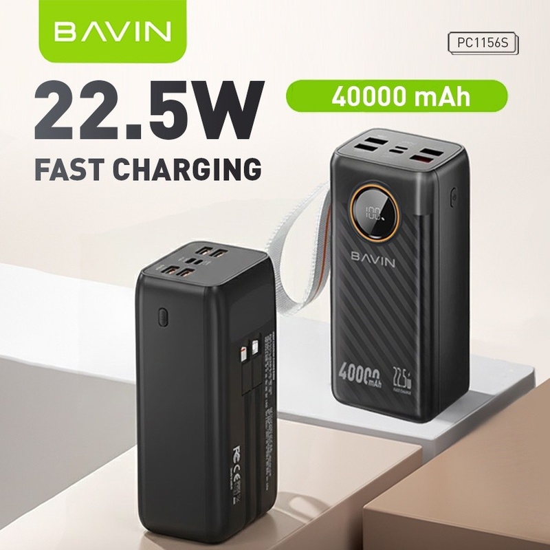 Powerbank BAVIN PC1156S 40000 mAh 22.5W Fast Charging Black (Y-PC1156S-BK) Торгова марка BAVIN