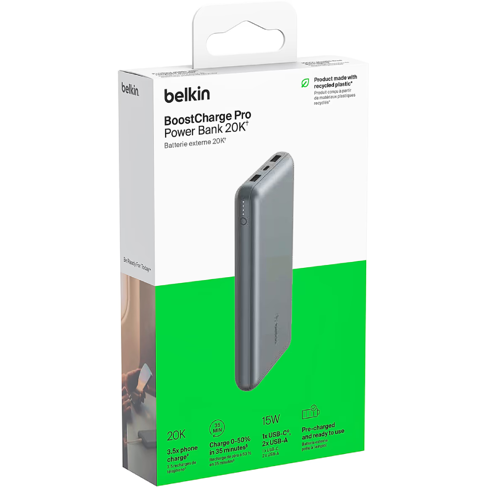 Огляд Powerbank BELKIN 20000 mAh 15 Вт Gray (BPB012BTGY)