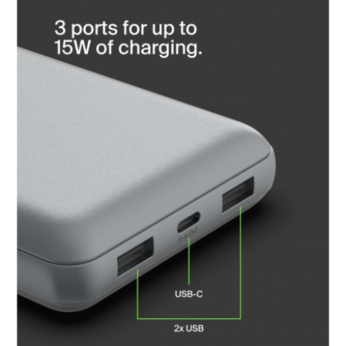 В Україні Powerbank BELKIN 20000 mAh 15 Вт Gray (BPB012BTGY)