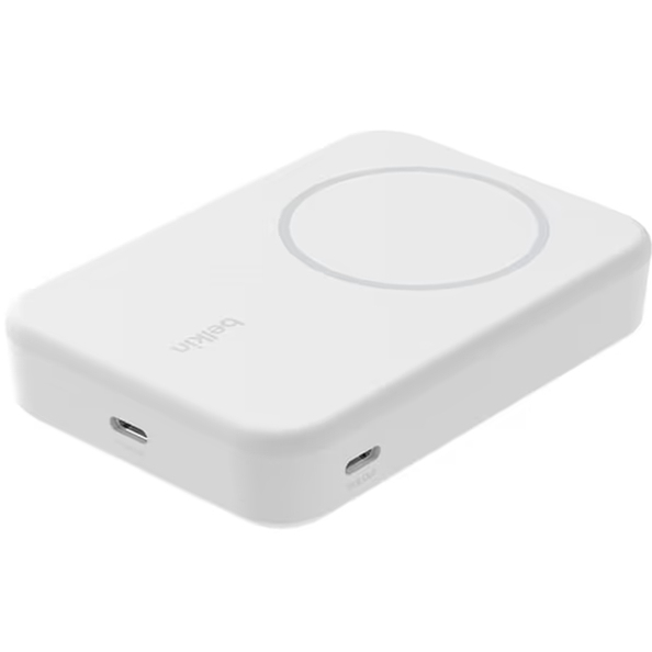 Внешний вид Powerbank BELKIN 8000 mAh 15 Вт Magnetic Qi2 White (BPD007BTWH)