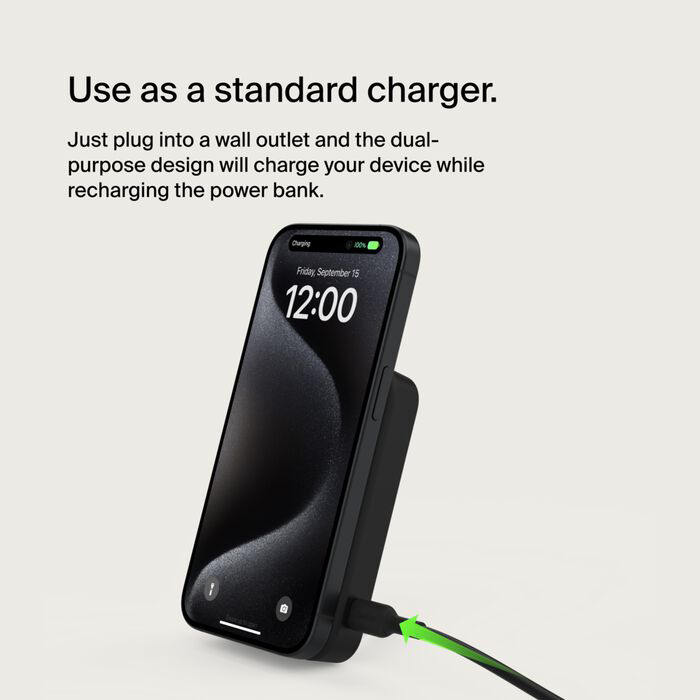 Фото Powerbank BELKIN 8000 mAh 15 Вт Magnetic Qi2 Black (BPD007BTBK)