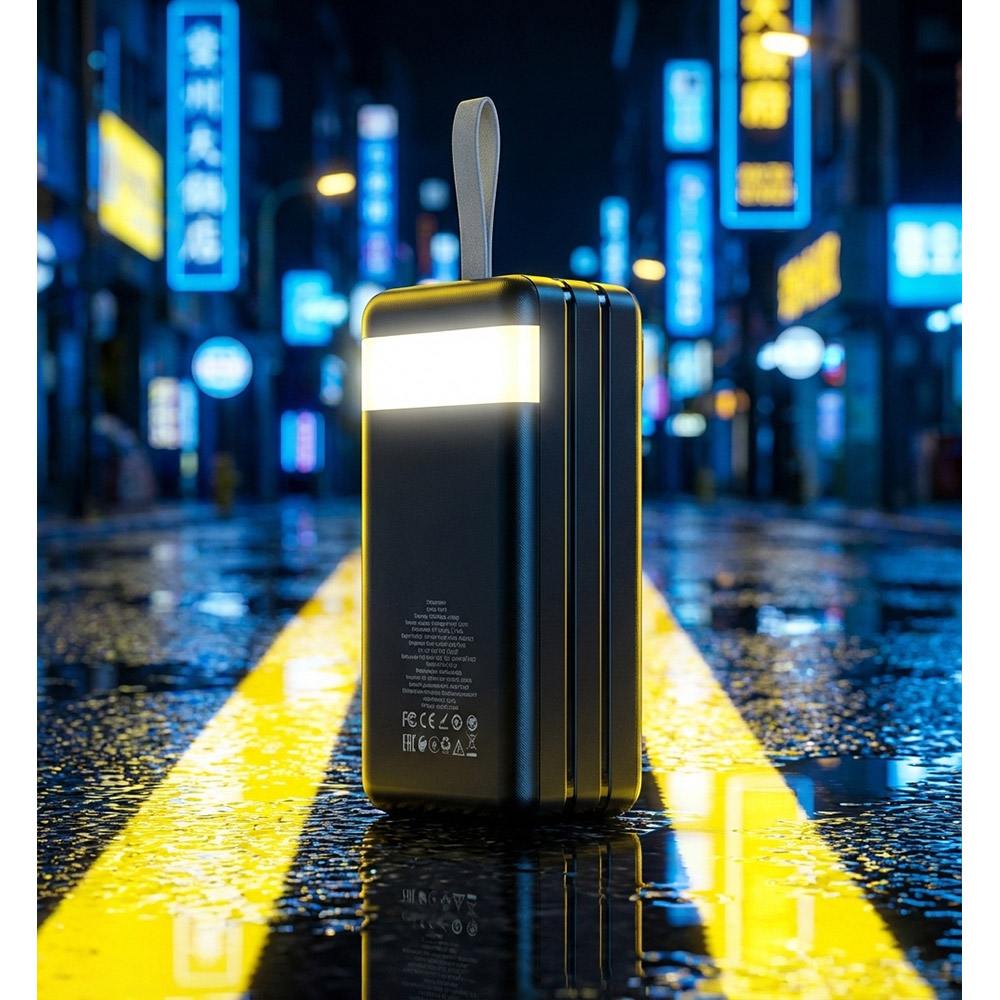 Фото Powerbank HOCO J86B Electric 60000mAh PD20W/QC22.5W + LCD + Lamp Black (714993)