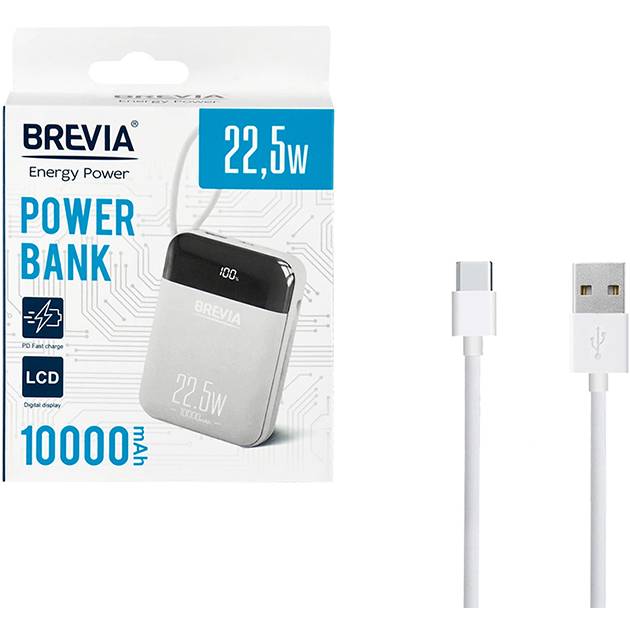 Покупка Powerbank BREVIA 10000mAh 22.5W Type-C + Lightning (45122)