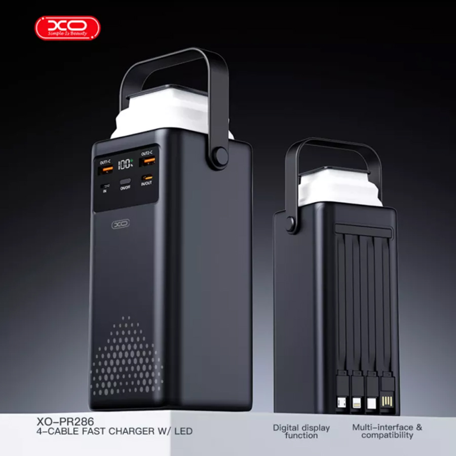 Powerbank XO 50000mAh PR286 20W+22,5W Black (XO-PR286-BK) Тип аккумулятора Li-Pol