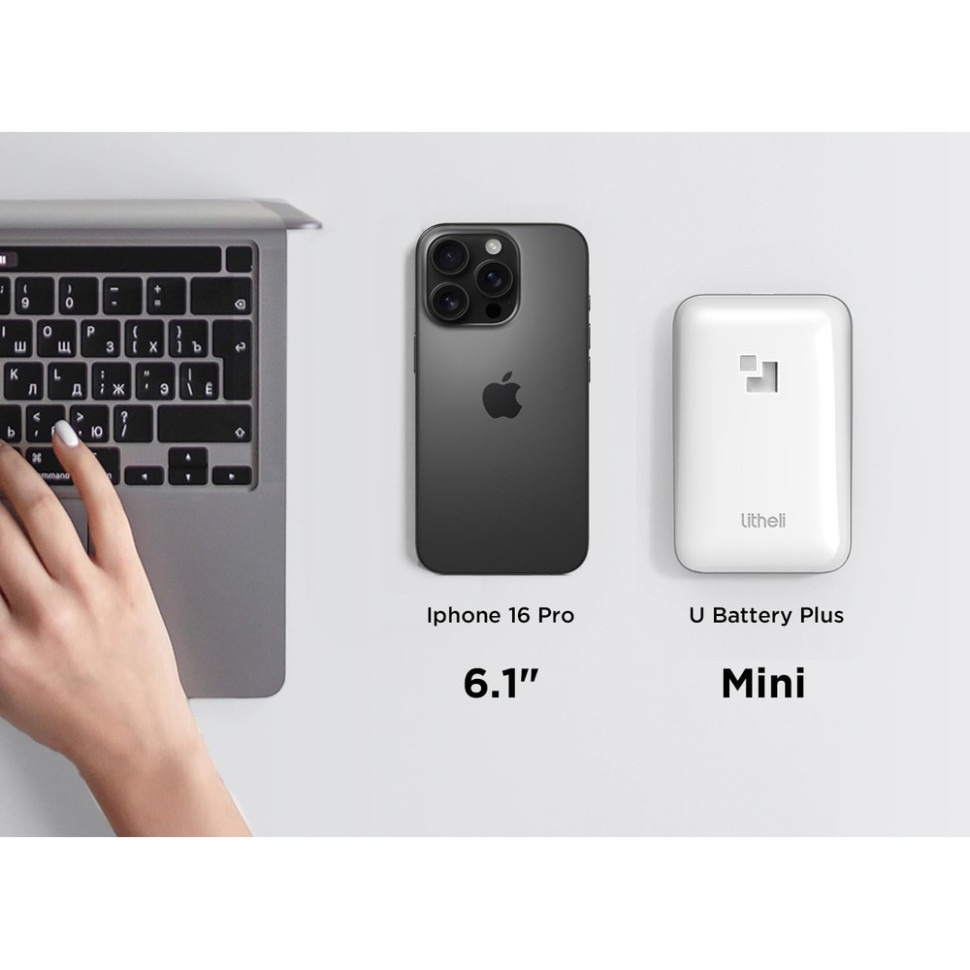 Зовнішній вигляд Powerbank LITHELI 10000 mAh SE 45 W 2А Fast Charge (U20BY10-0U000)