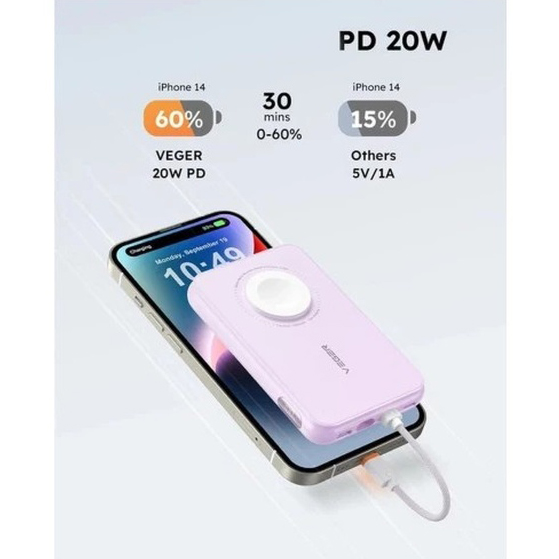 Powerbank VEGER V1171 10000mAh 20W Pink Торгова марка VEGER