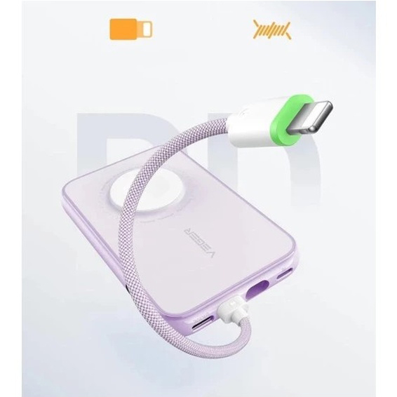 Powerbank VEGER V1171 10000mAh 20W Pink Ємність 10000