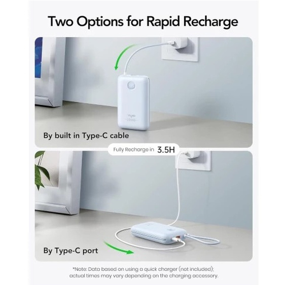 Powerbank VIYISI G2068 20000mAh 30W Blue Входной разъем USB Type-A, USB Type-C 