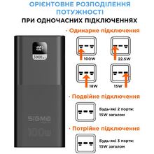 Powerbank SIGMA X-power SI50A6QLX 50000 mah 100W Black (4827798741313)