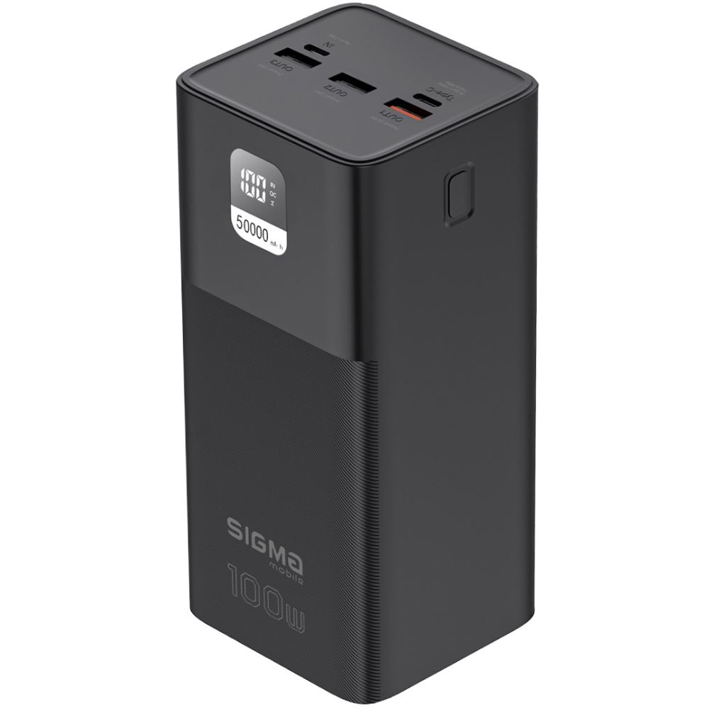 Powerbank SIGMA X-power SI50A6QLX 50000 mah 100W Black (4827798741313) Емкость 50000