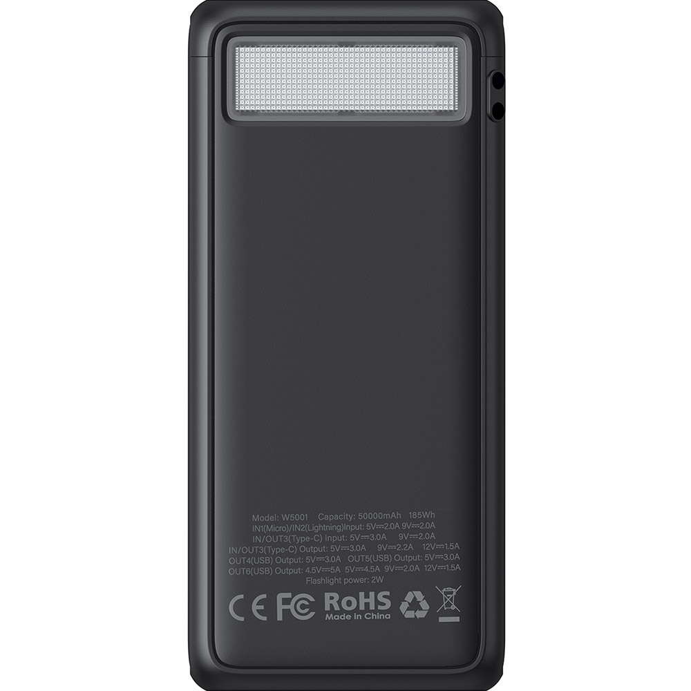 Powerbank VEGER 50000mAh (W5001.black) Емкость 50000