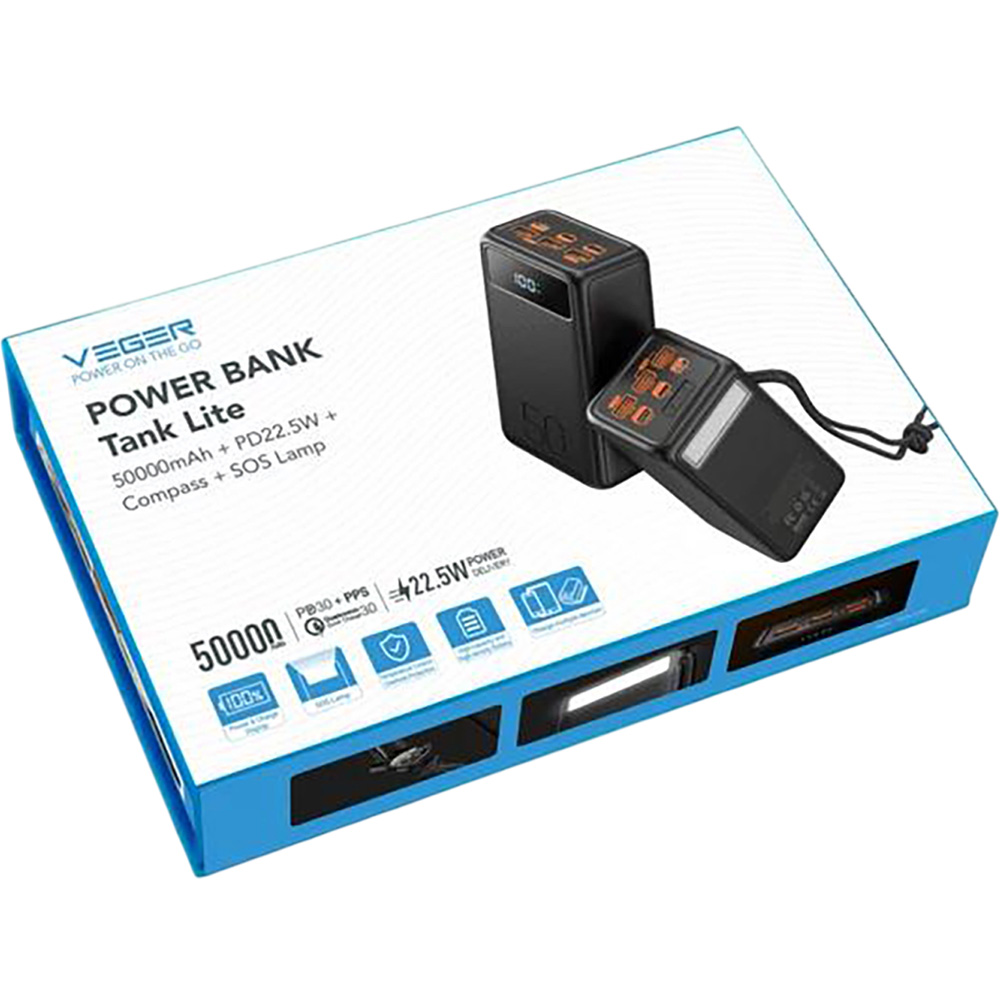 Фото Powerbank VEGER 50000mAh (W5001.black)