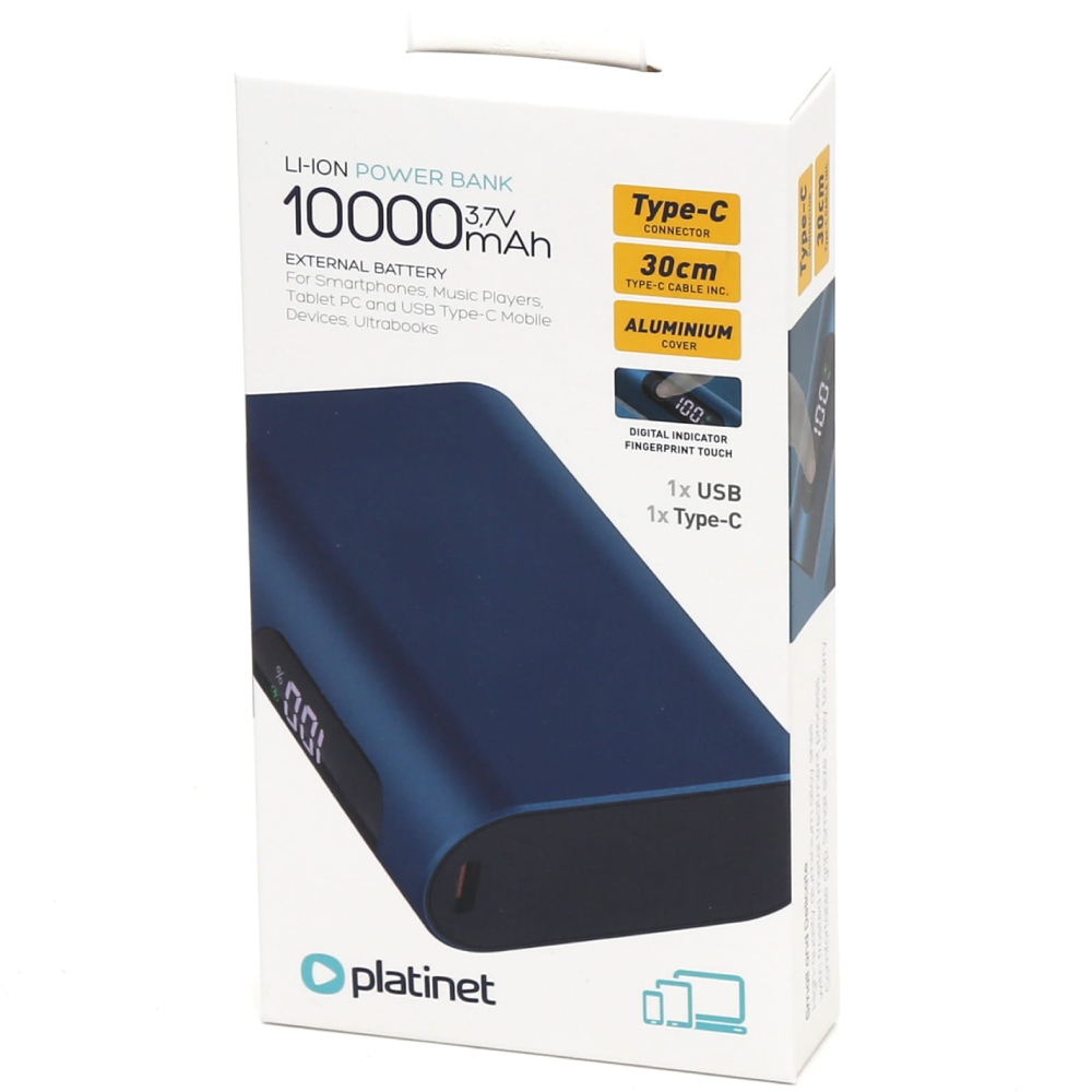 Фото 14 Powerbank PLATINET 10000 mAh Touch Mini Blue (PMPB742BL)