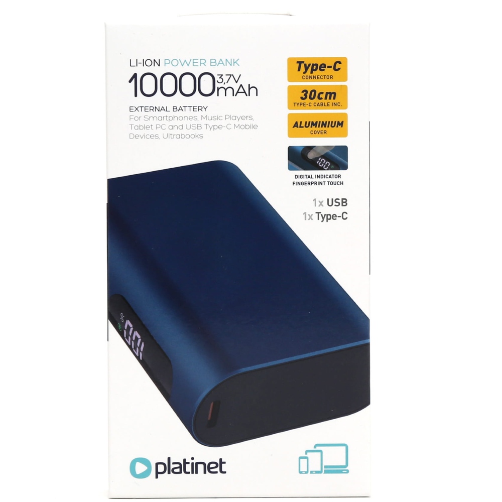 Фото 15 Powerbank PLATINET 10000 mAh Touch Mini Blue (PMPB742BL)
