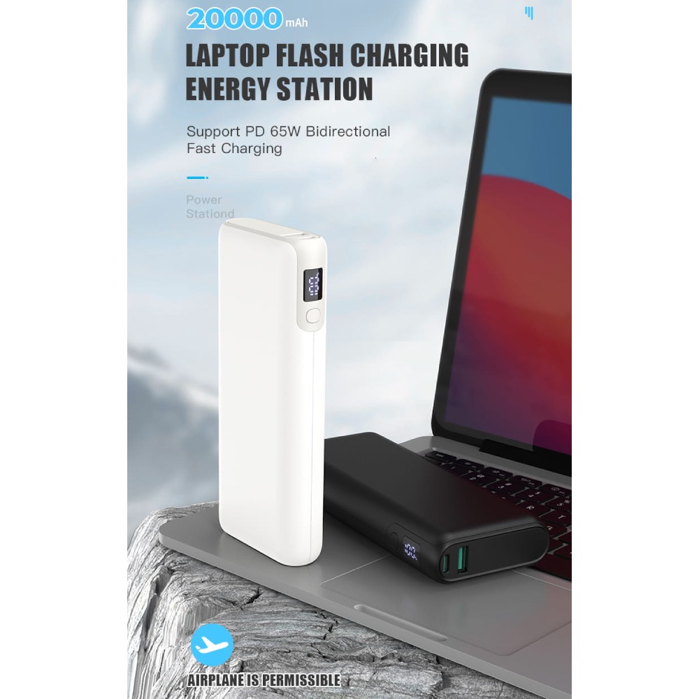 Powerbank PLATINET 20000 mAh Black (PMPB20DL202B) Входной разъем USB Type-C