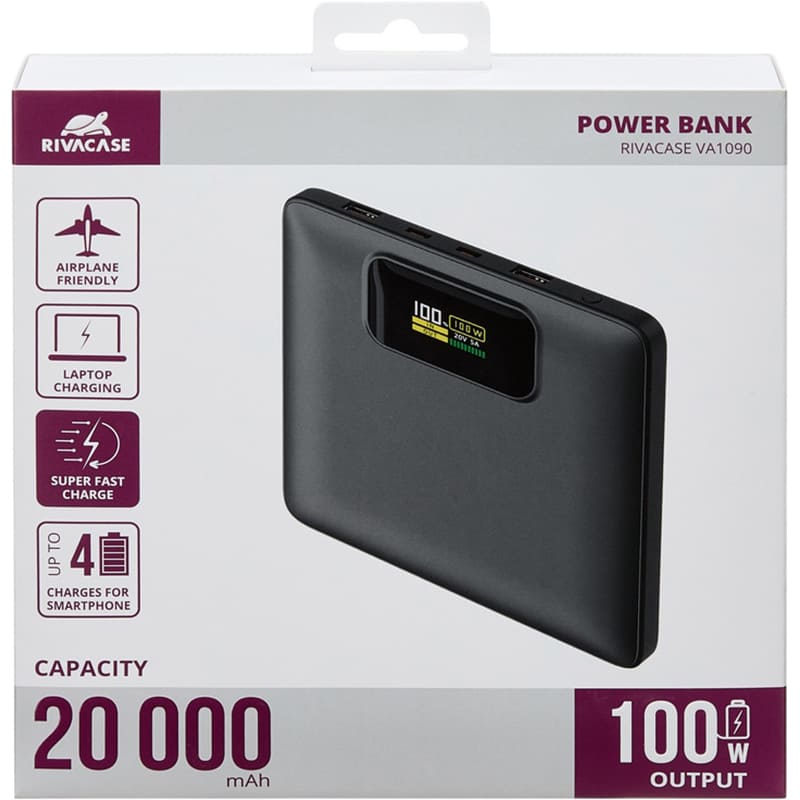 В інтернет магазині Powerbank RIVACASE RIVAPOWER VA1090 20000mAh 100W Black