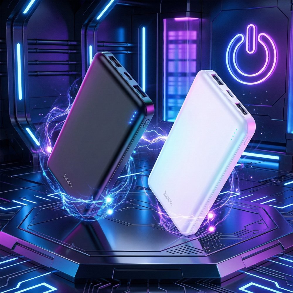 Powerbank HOCO J100 High-Ranking 10000 mAh White (715096) Вхідний роз'єм micro-USB, USB Type-C