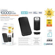 Powerbank PLATINET 10000mAh SOLAR PANEL WIRELESS CHARGER 15W 2X USB-A USB-C (PMPB10SPW15)