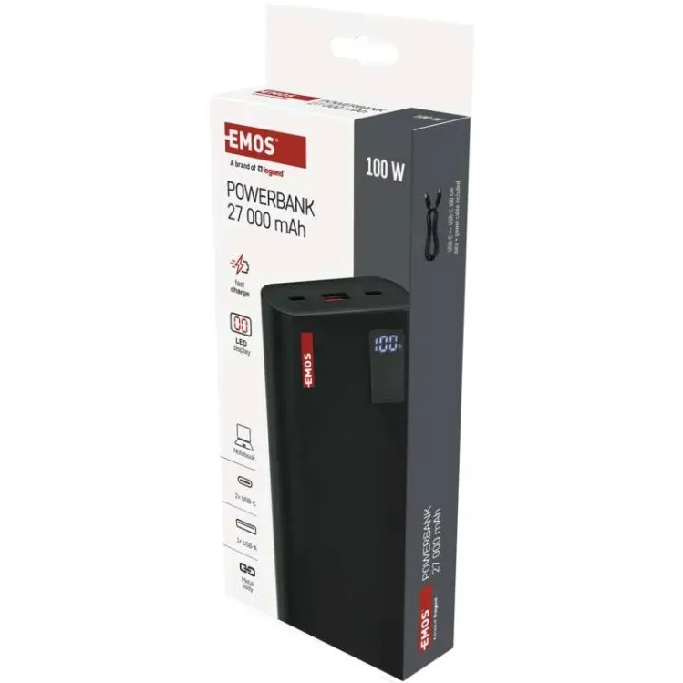 Фото 15 Powerbank EMOS B0561B 27 000 mAh Black (B0561B)