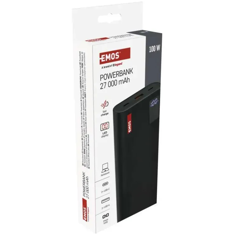 Фото 14 Powerbank EMOS B0561B 27 000 mAh Black (B0561B)