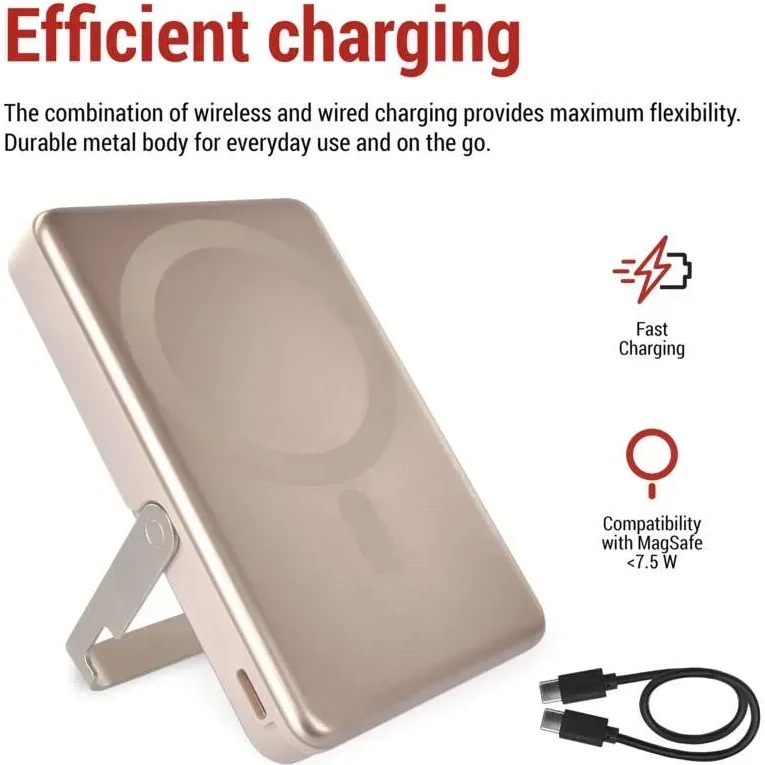 В Україні Powerbank EMOS B0552RG MagSafe 10 000 mAh Rosegold (B0552RG)