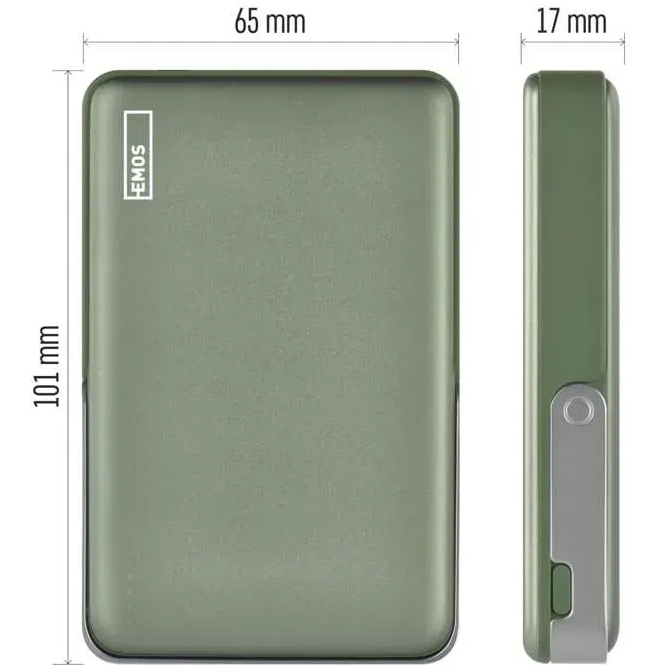 Фото 15 Powerbank EMOS B0552AG MagSafe 10 000 mAh Green (B0552AG)