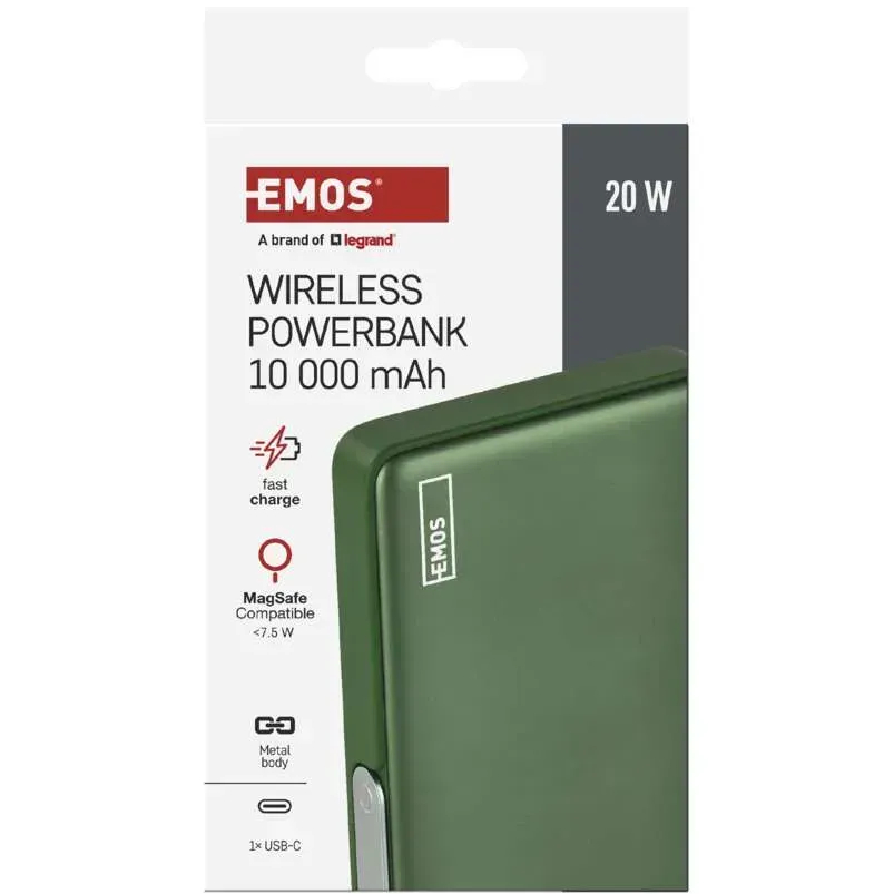 Фото 16 Powerbank EMOS B0552AG MagSafe 10 000 mAh Green (B0552AG)