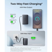 Powerbank ANKER Nano 10000 mAh 45W Built-In USB-C Cable Black (A1638H11)