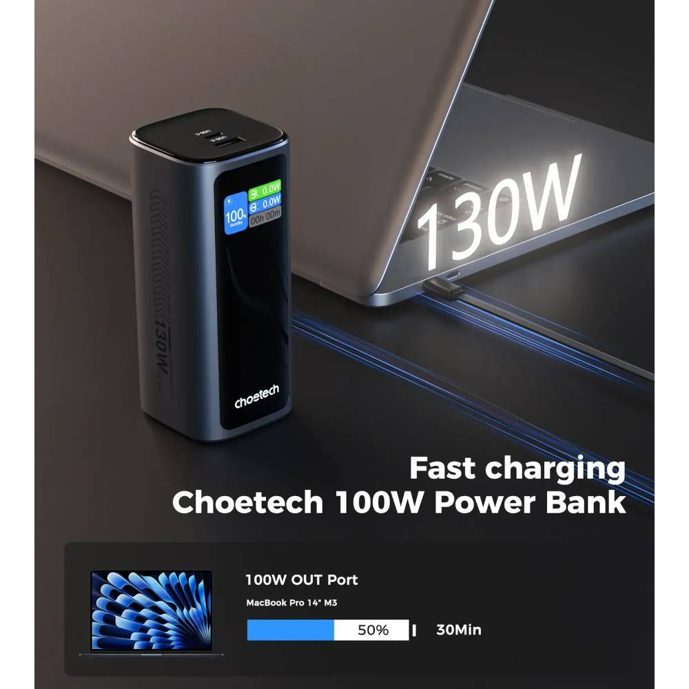 Powerbank CHOETECH 20000mAh TFT B815C Тип аккумулятора Li-Ion