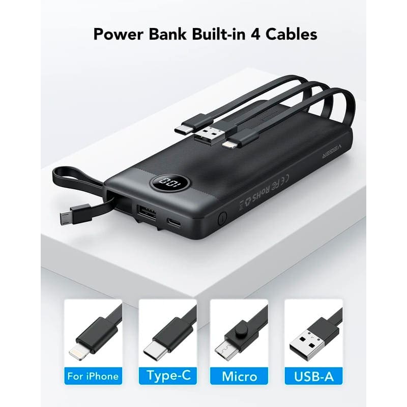 Фото Powerbank VEGER C10 10000mAh 10.5W Black (1283126526848)