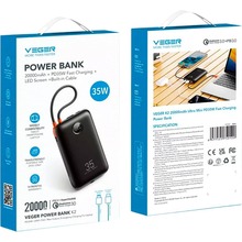 Powerbank VEGER K2 W2068 20000mAh 35W Black (6977525750120)