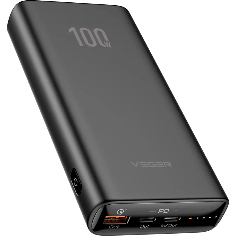Powerbank VEGER T100 W2032C-100 20000mAh 100W Black (6970453555461)