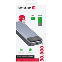 Powerbank SWISSTEN POWER BANK For Laptop 30000mAh 133W Grey (8595217484016)