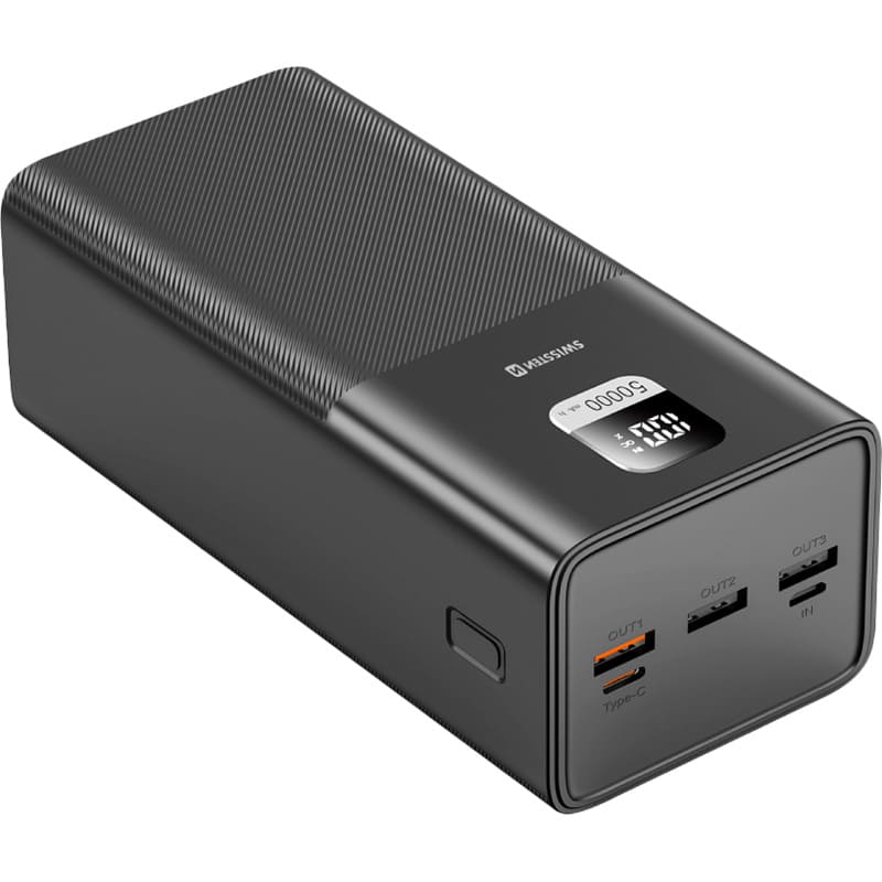 Powerbank SWISSTEN POWER LINE BANK For Laptop 50000mAh 100W Black (8595217481282)