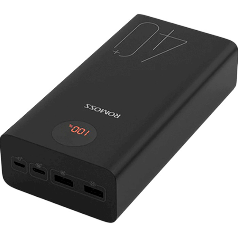 Powerbank ROMOSS PEA40 40000mAh 22.5W Black (PEA40-152-2111H) Тип акумулятора Li-Pol