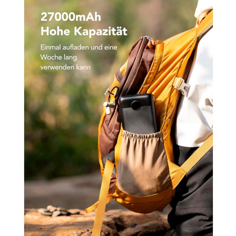 Зовнішній вигляд Powerbank VEGER V2708 27000mAh 20W Black