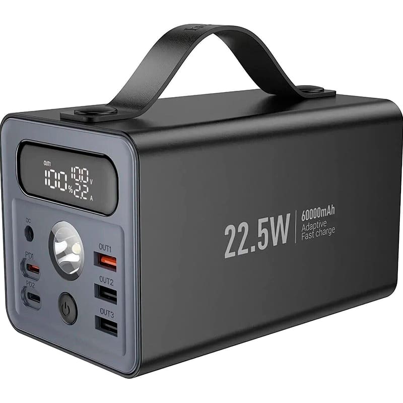 Powerbank HOCO J138 Distant 60000mAh 22.5W Black (715358) Емкость 60000