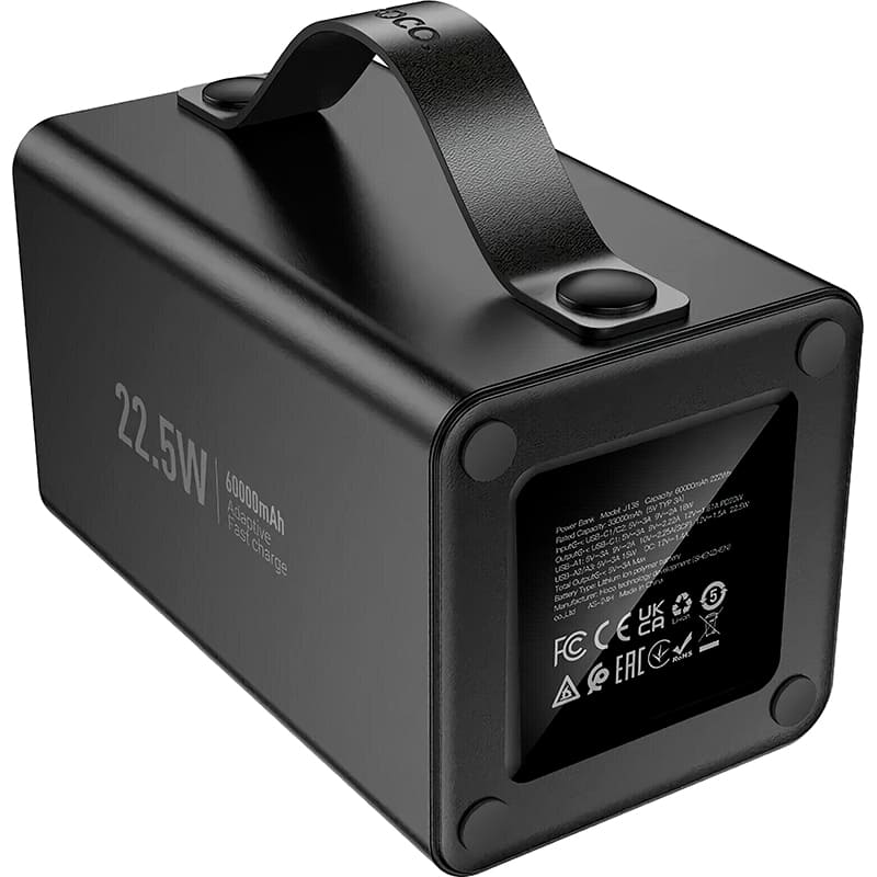 Powerbank HOCO J138 Distant 60000mAh 22.5W Black (715358) Входной разъем USB Type-C