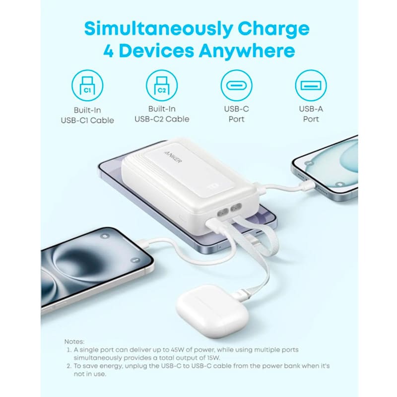 Фото Powerbank ANKER 20000 mAh 45W Black (A1681H12)