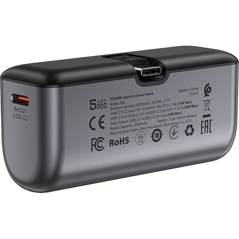 Powerbank ACEFAST M9 5000mAh 20W Black (6974316283201) Ємність 5000