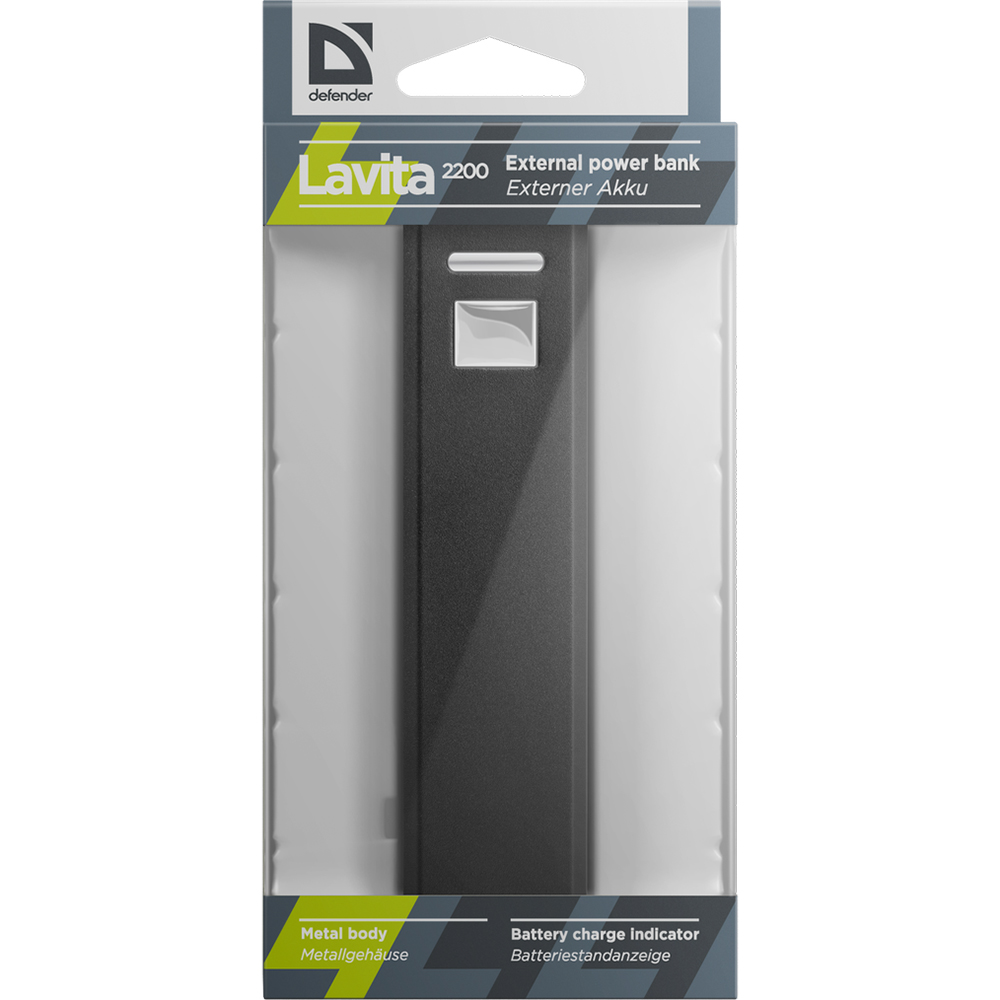 Powerbank DEFENDER ExtraLife Lavita 2200mAh (83630) Ємність 2200