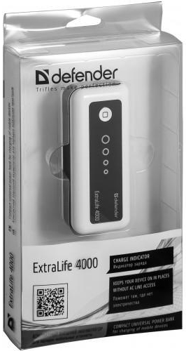 Powerbank Defender ExtraLife 4000 Колір білий