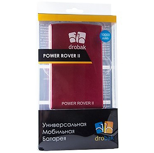 Powerbank DROBAK Power Rover-II 10000 mAh Li-Pol Red (602681) Тип акумулятора Li-Pol