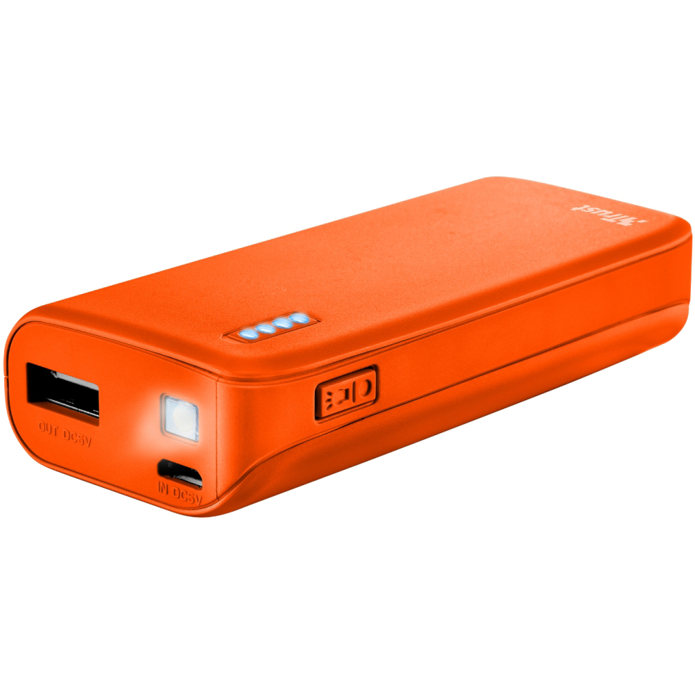 Powerbank TRUST Primo 4400 neon orange (22061) Комплектация  кабель micro-USB для зарядки, руководство пользователя