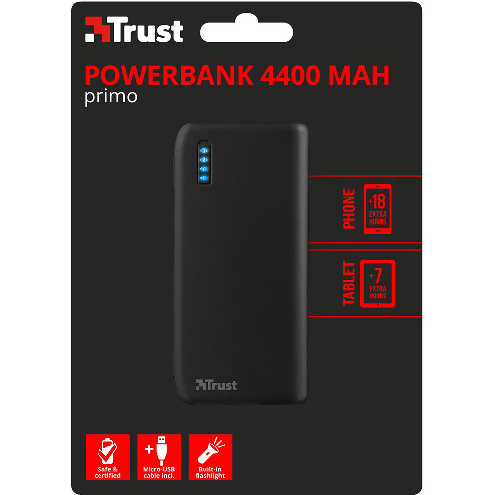 Powerbank TRUST Primo 4400 matte black (22135) Торговая марка TRUST