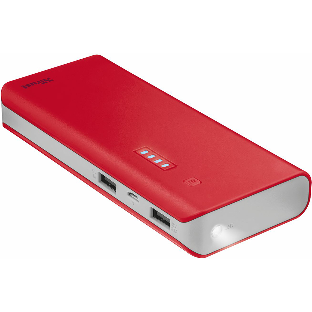 Powerbank TRUST Primo 10000 red (22073) Емкость 10000